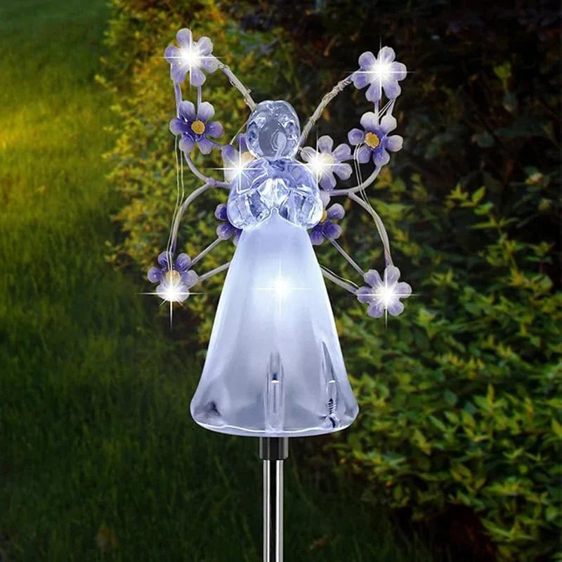 Solar Powered LED Angel Garden Stake – Outdoor Lighted Angel Decor – Waterproof Memorial & Yard Accent