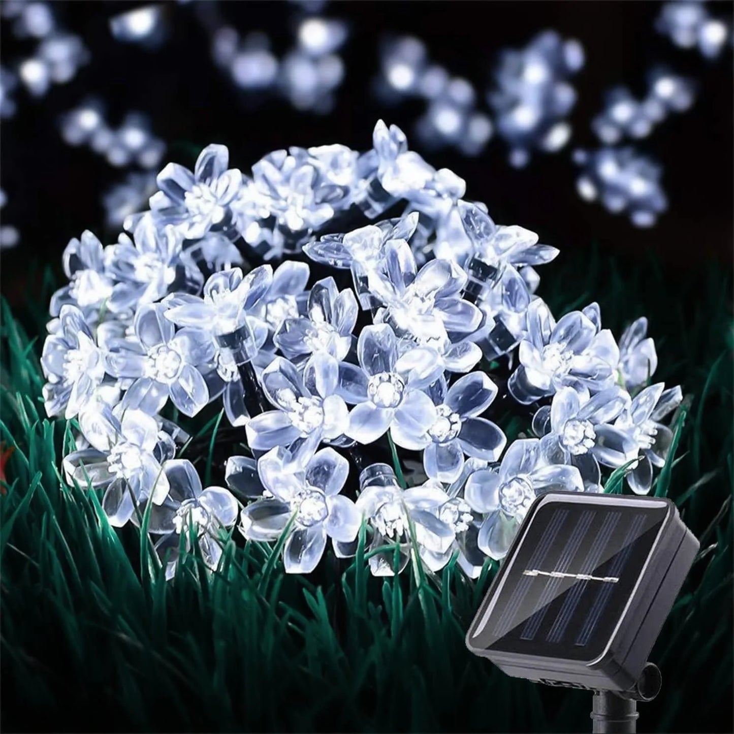 Solar Sakura String Lights, Outdoor Garden Decor
