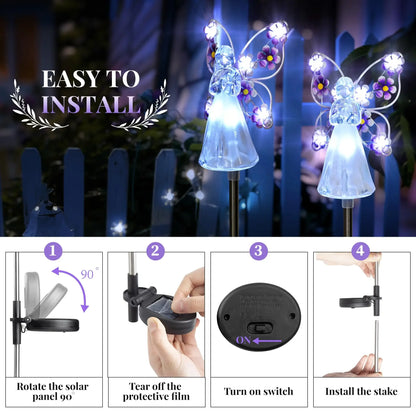 Solar Powered LED Angel Garden Stake – Outdoor Lighted Angel Decor – Waterproof Memorial & Yard Accent